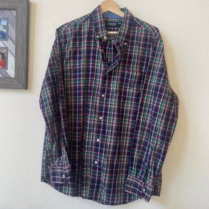 Long Sleeve Chaps Button Down with Various Colored Stripes Size Large